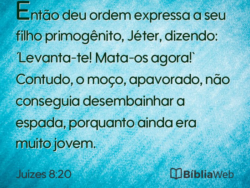 Juízes 8:20 em imagem para compartilhar