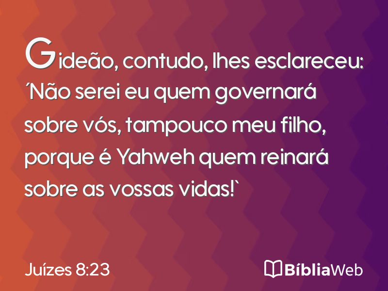 Juízes 8:23 em imagem para compartilhar