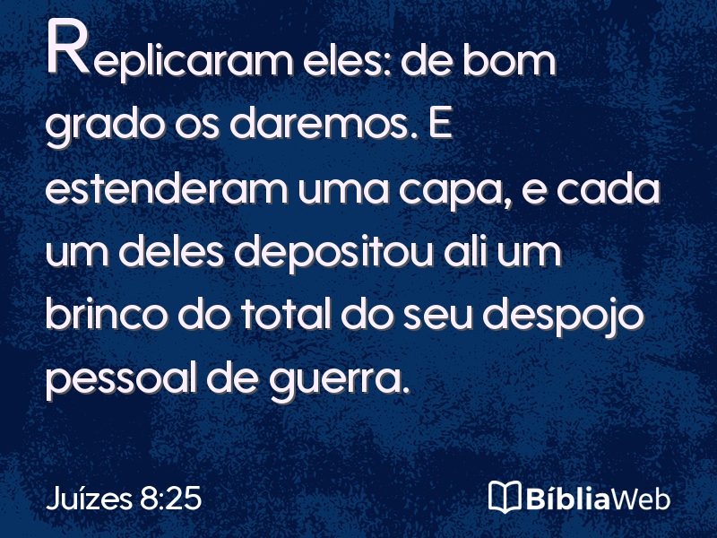 Juízes 8:25 em imagem para compartilhar