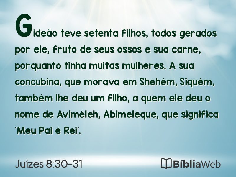 Juízes 8:30-31 em imagem para compartilhar