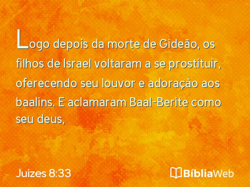 Juízes 8:33 em imagem para compartilhar