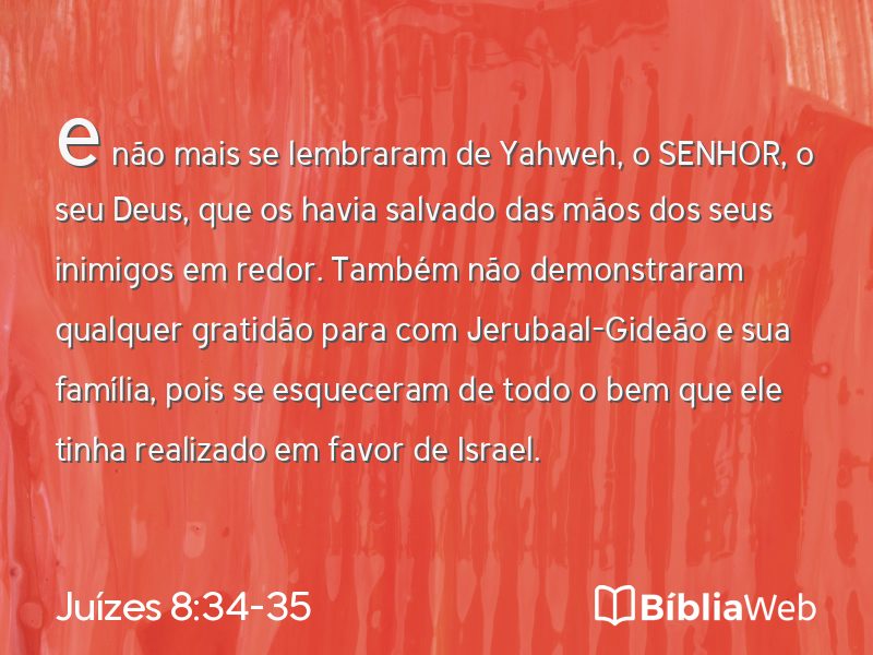 Juízes 8:34-35 em imagem para compartilhar