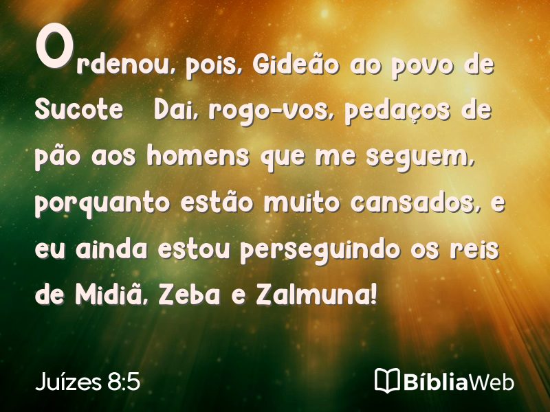 Juízes 8:5 em imagem para compartilhar