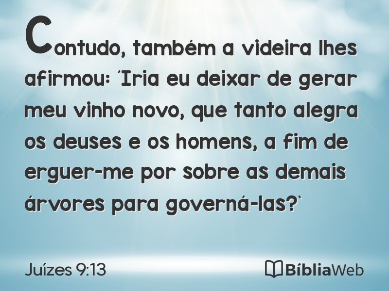 Juízes 9:13 em imagem para compartilhar