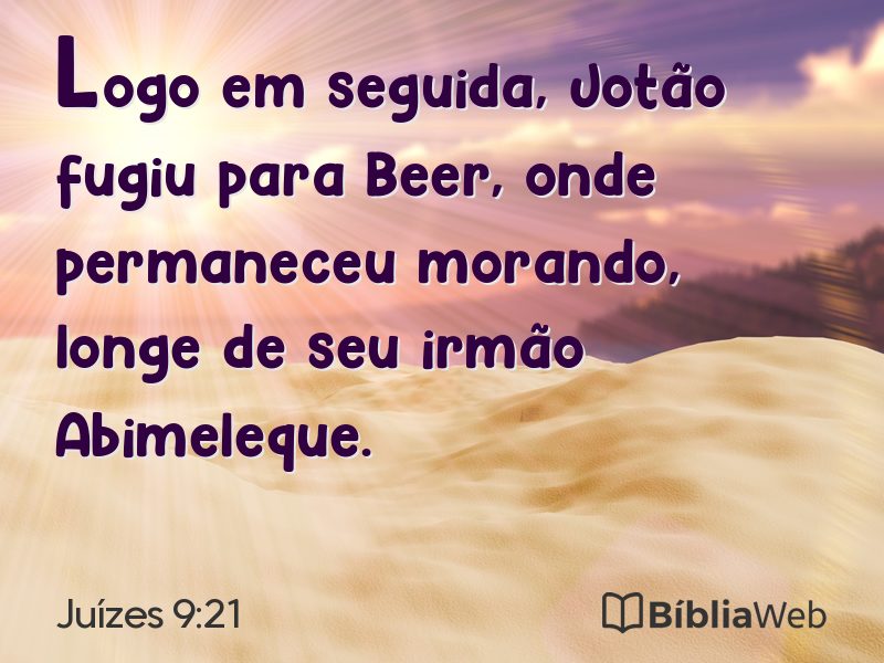 Juízes 9:21 em imagem para compartilhar