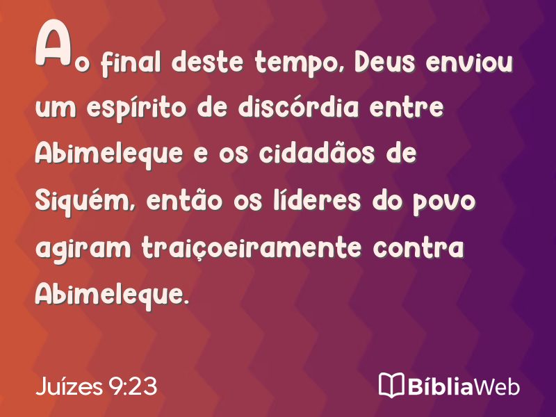 Juízes 9:23 em imagem para compartilhar