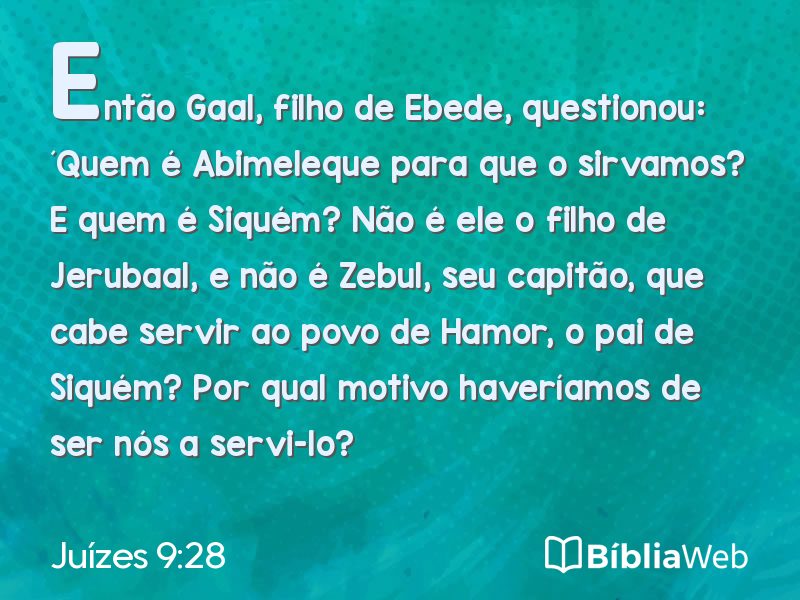 Juízes 9:28 em imagem para compartilhar