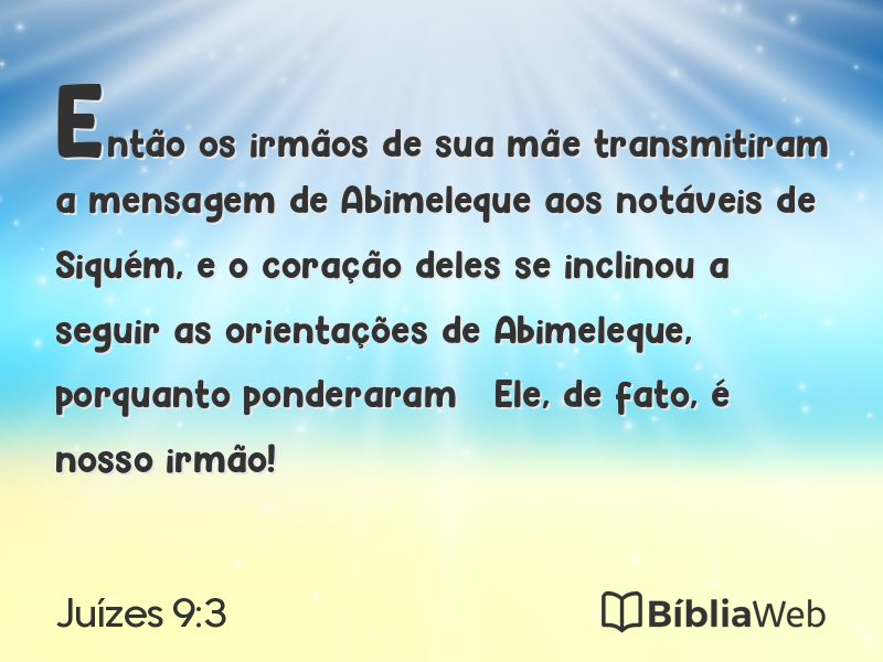 Juízes 9:3 em imagem para compartilhar