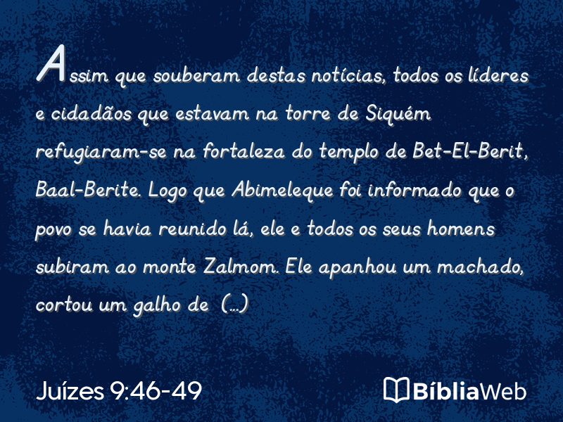 Juízes 9:46-49 em imagem para compartilhar