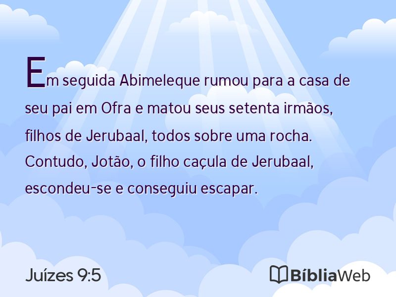 Juízes 9:5 em imagem para compartilhar