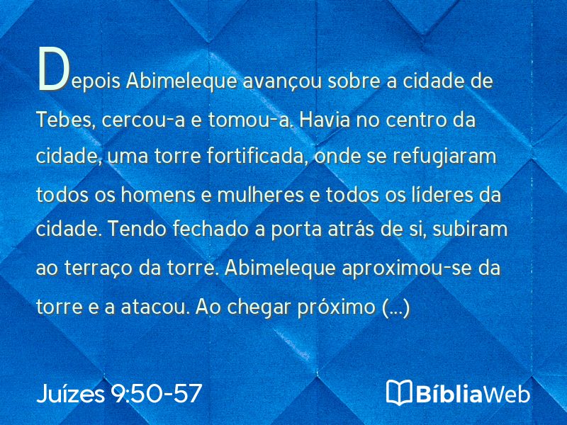 Juízes 9:50-57 em imagem para compartilhar