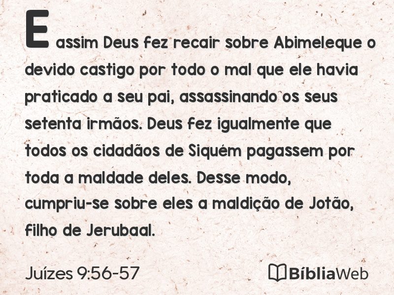 Juízes 9:56-57 em imagem para compartilhar
