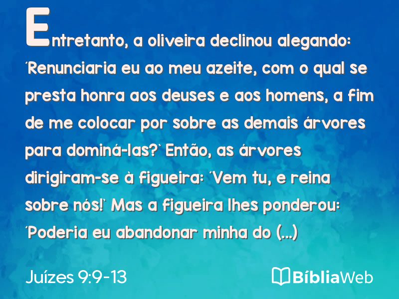 Juízes 9:9-13 em imagem para compartilhar