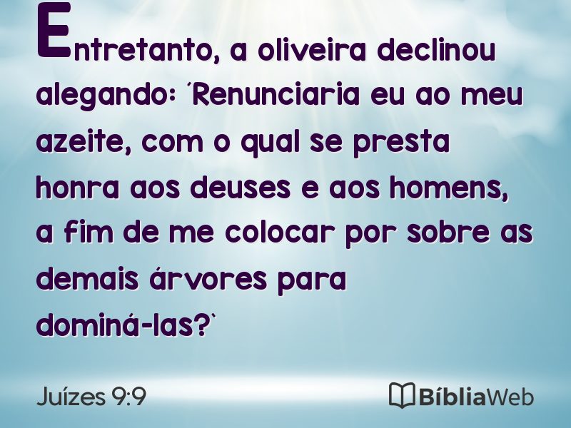 Juízes 9:9 em imagem para compartilhar