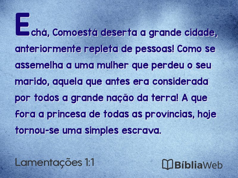 Lamentações 1:1 em imagem para compartilhar