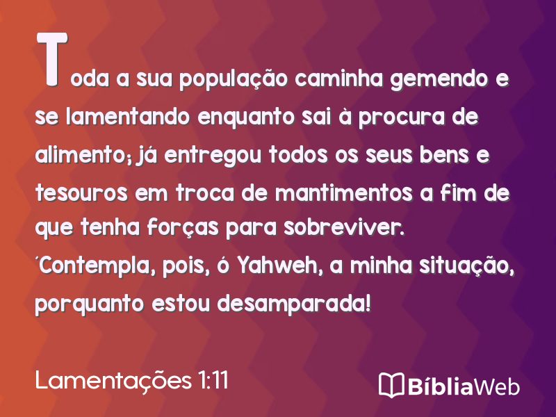 Lamentações 1:11 em imagem para compartilhar
