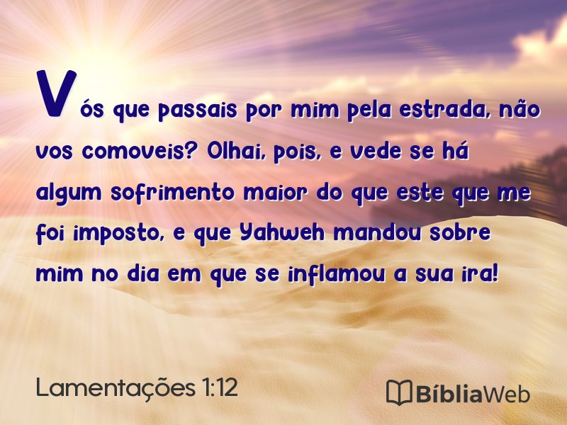 Lamentações 1:12 em imagem para compartilhar