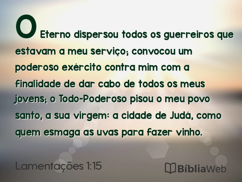 Lamentações 1:15 em imagem para compartilhar