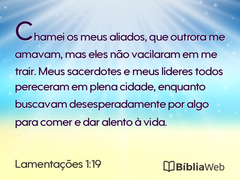 Lamentações 1:19 em imagem para compartilhar