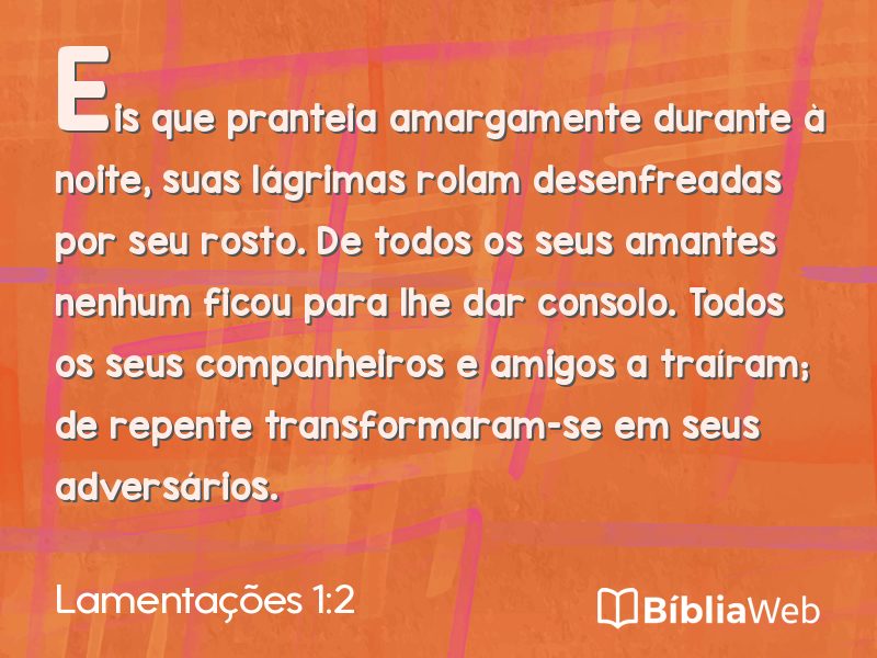 Lamentações 1:2 em imagem para compartilhar