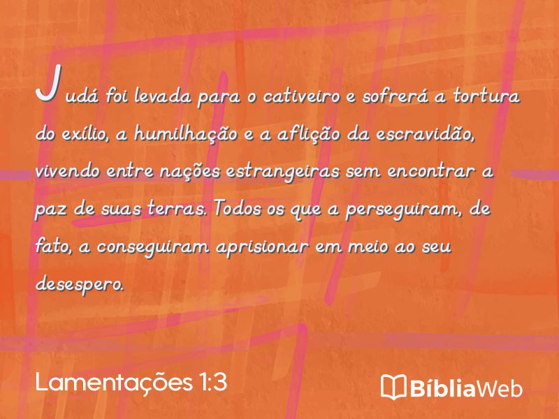 Lamentações 1:3 em imagem para compartilhar