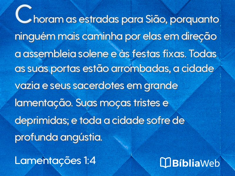 Lamentações 1:4 em imagem para compartilhar