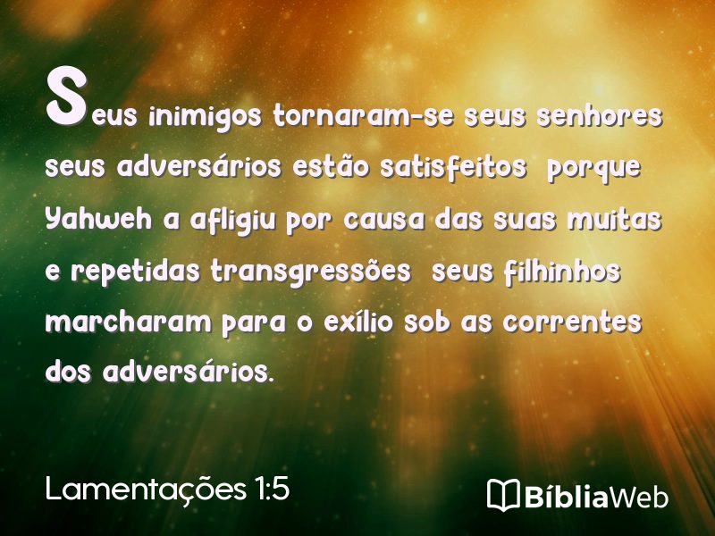 Lamentações 1:5 em imagem para compartilhar