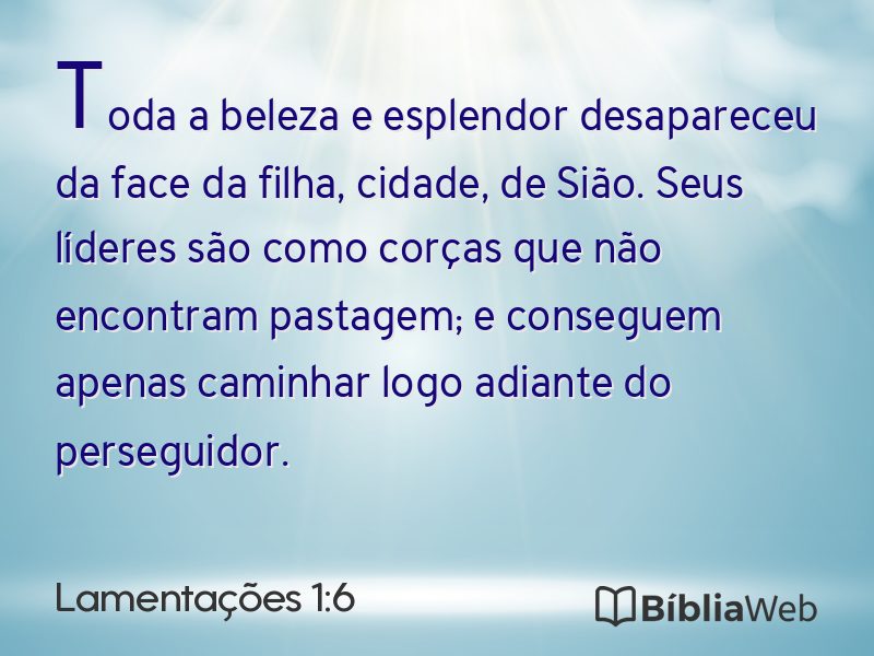Lamentações 1:6 em imagem para compartilhar