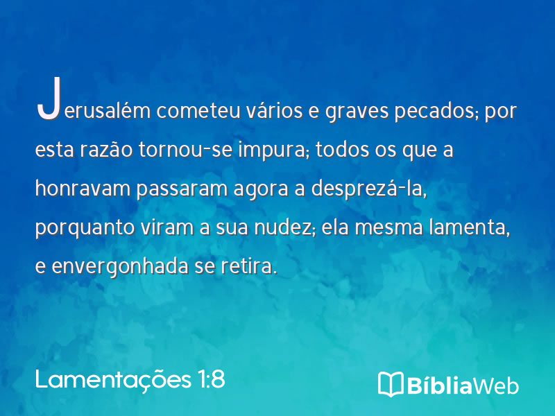 Lamentações 1:8 em imagem para compartilhar