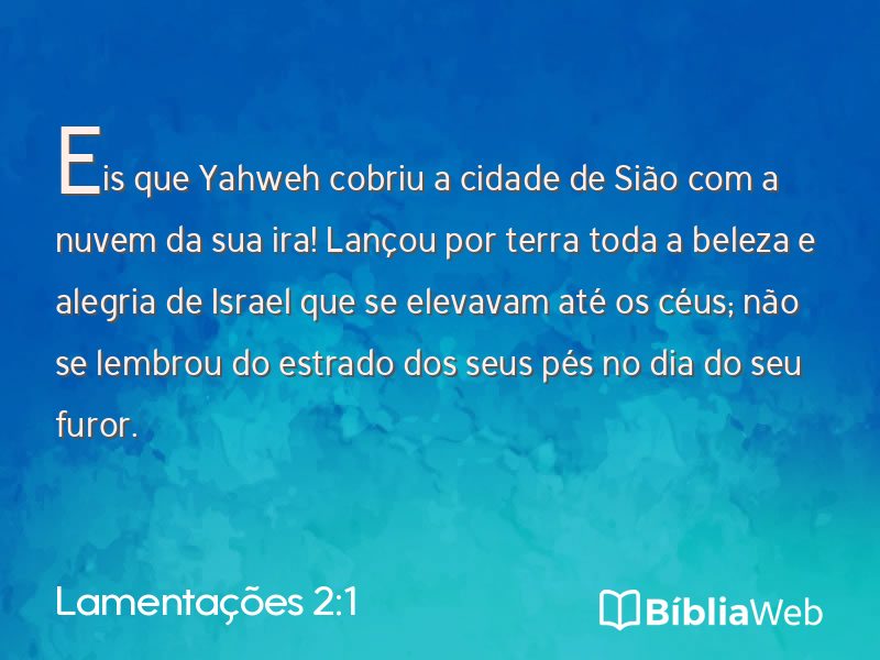 Lamentações 2:1 em imagem para compartilhar