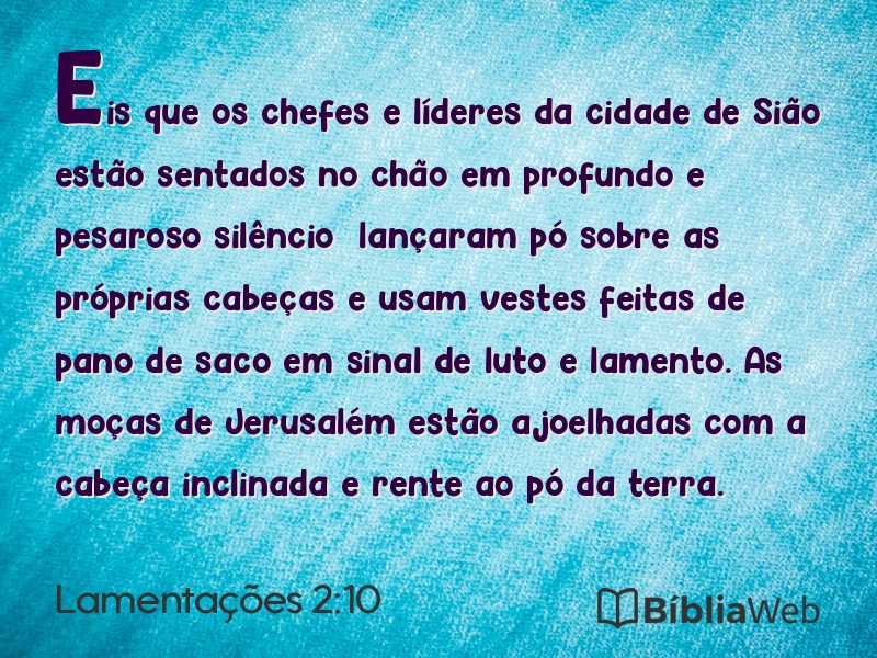 Lamentações 2:10 em imagem para compartilhar