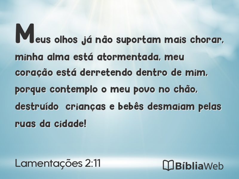 Lamentações 2:11 em imagem para compartilhar
