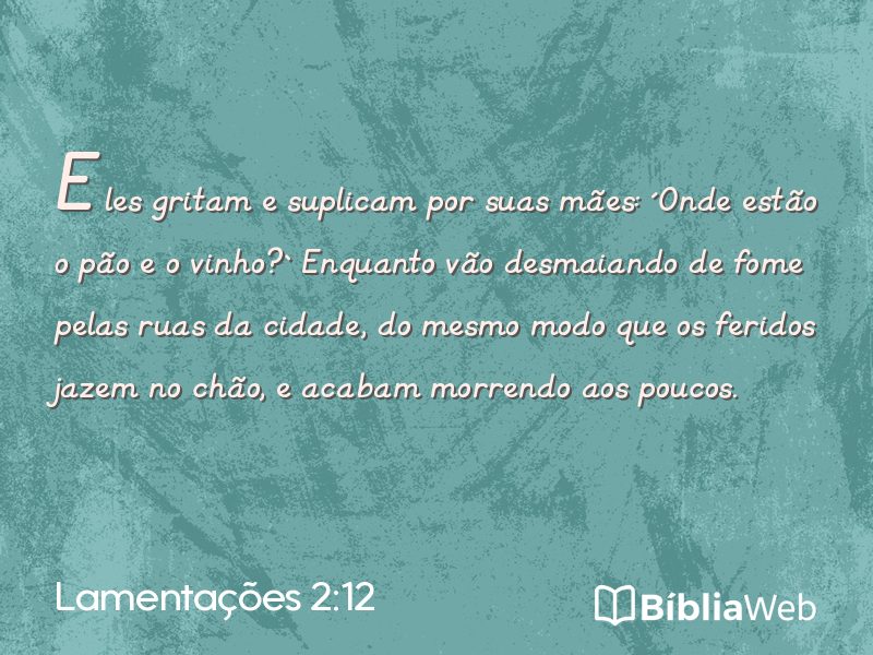 Lamentações 2:12 em imagem para compartilhar