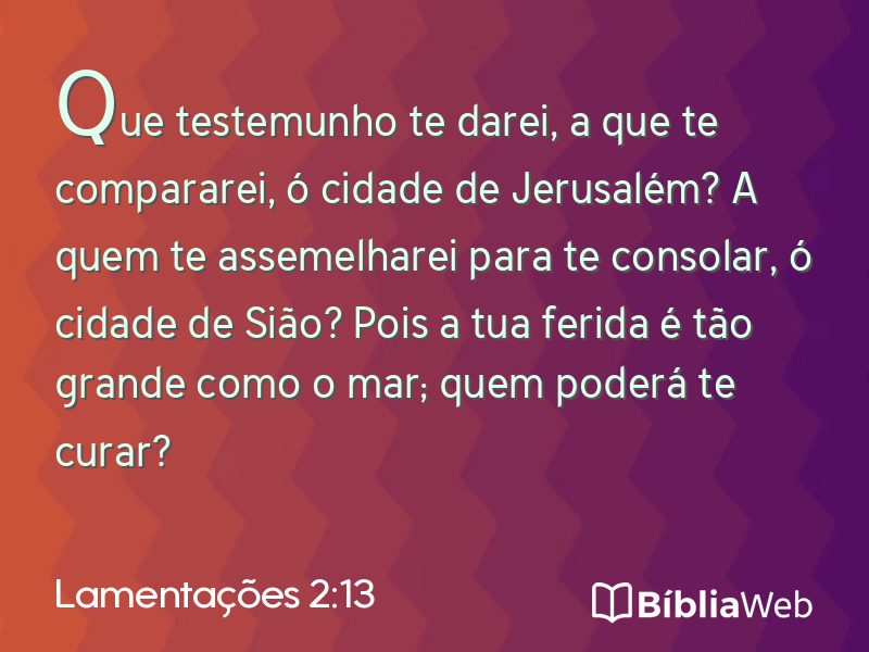 Lamentações 2:13 em imagem para compartilhar