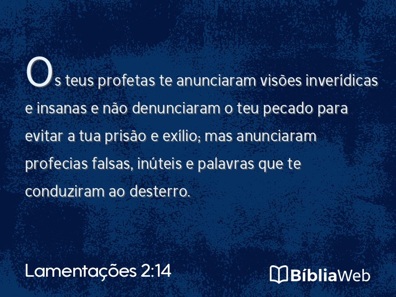 Lamentações 2:14 em imagem para compartilhar