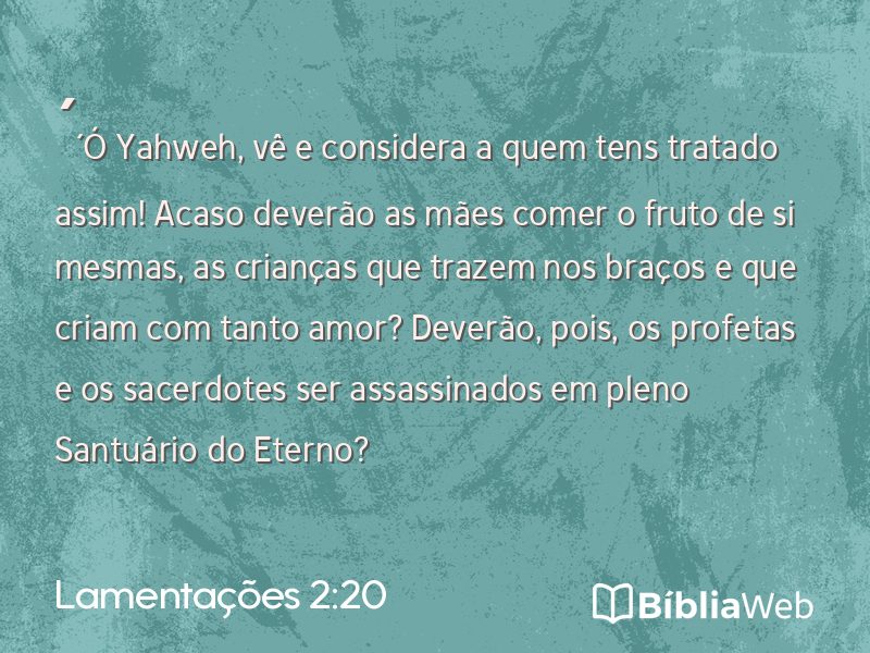 Lamentações 2:20 em imagem para compartilhar