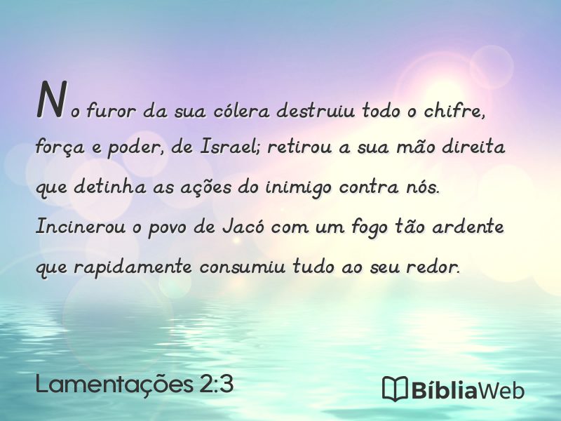 Lamentações 2:3 em imagem para compartilhar