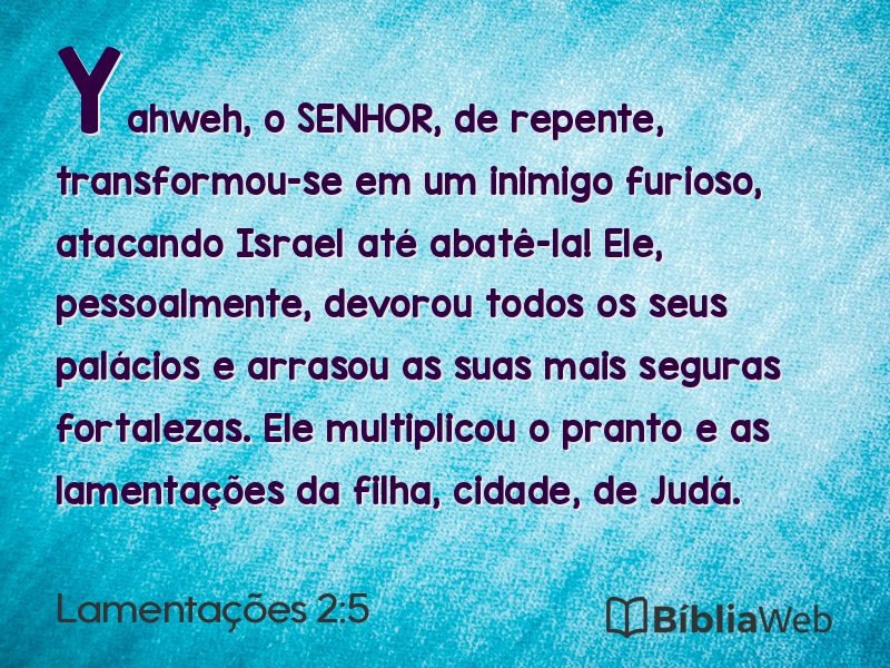 Lamentações 2:5 em imagem para compartilhar