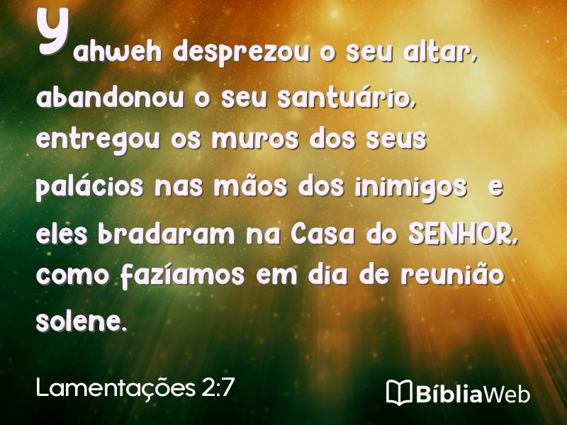 Lamentações 2:7 em imagem para compartilhar