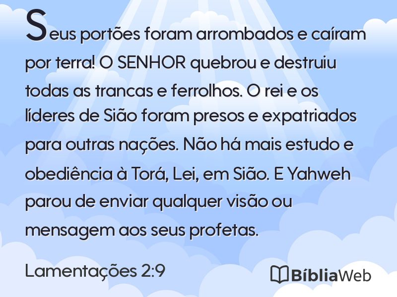 Lamentações 2:9 em imagem para compartilhar