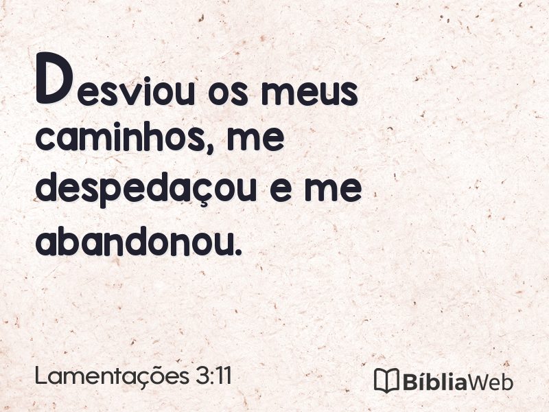 Lamentações 3:11 em imagem para compartilhar
