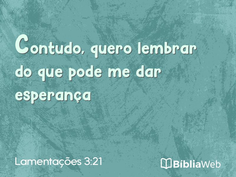 Lamentações 3:21 em imagem para compartilhar