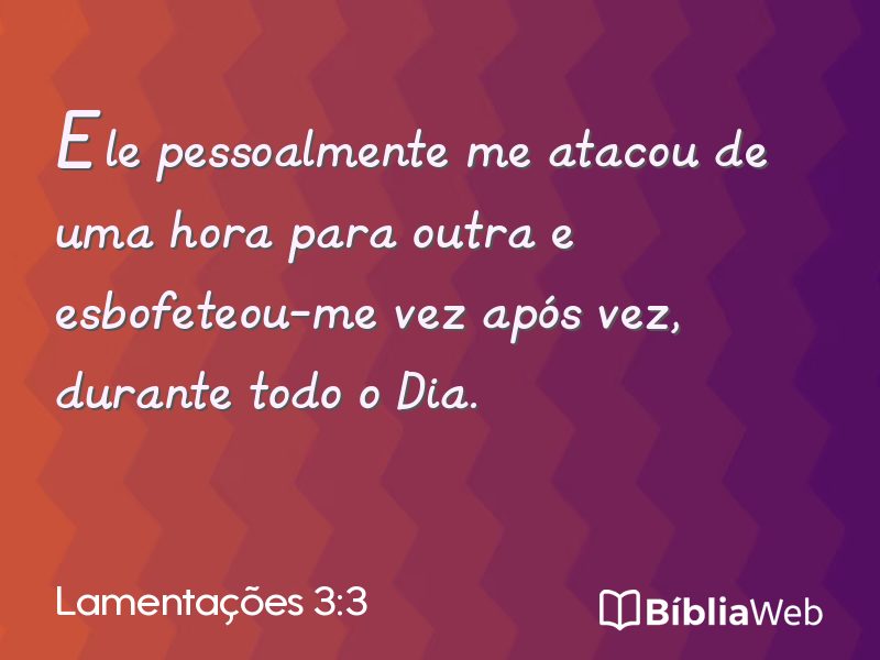 Lamentações 3:3 em imagem para compartilhar