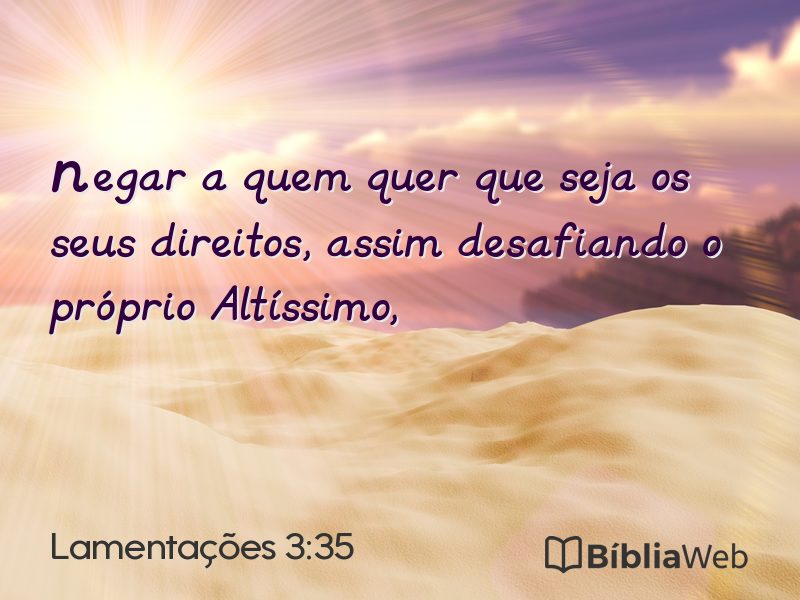 Lamentações 3:35 em imagem para compartilhar