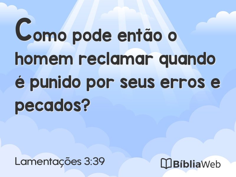 Lamentações 3:39 em imagem para compartilhar