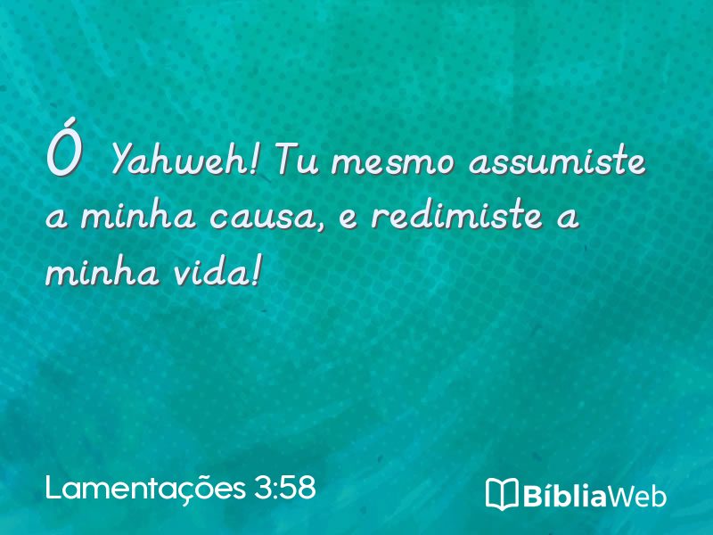 Lamentações 3:58 em imagem para compartilhar