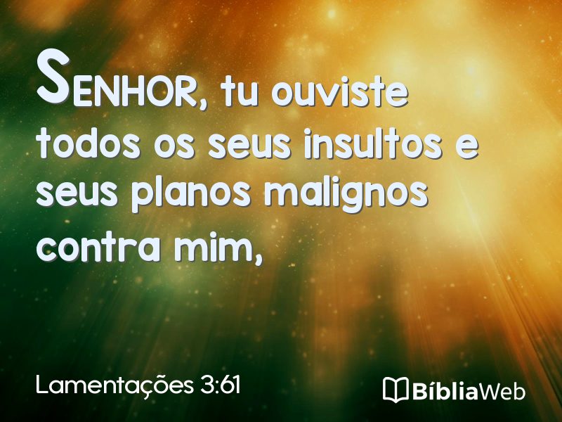 Lamentações 3:61 em imagem para compartilhar