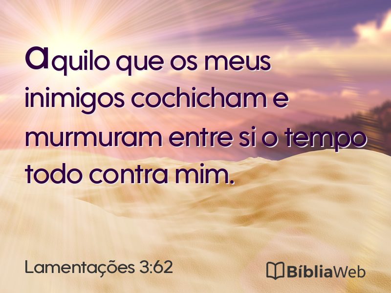 Lamentações 3:62 em imagem para compartilhar