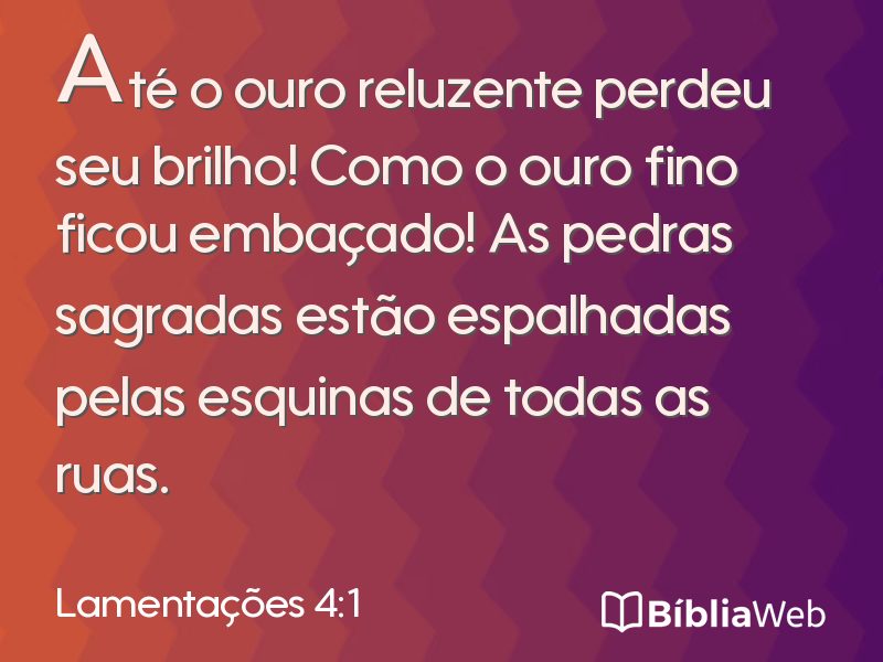 Lamentações 4:1 em imagem para compartilhar