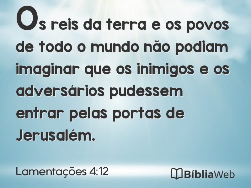 Lamentações 4:12 em imagem para compartilhar